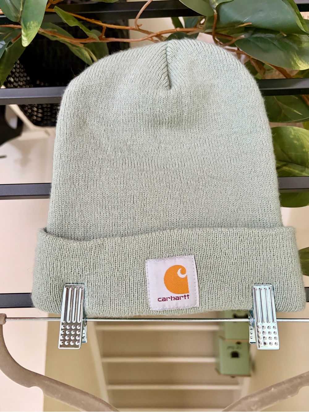 Carhartt A18 Sage Green Cuffed Knit Beanie Watch Hat Made in Canada